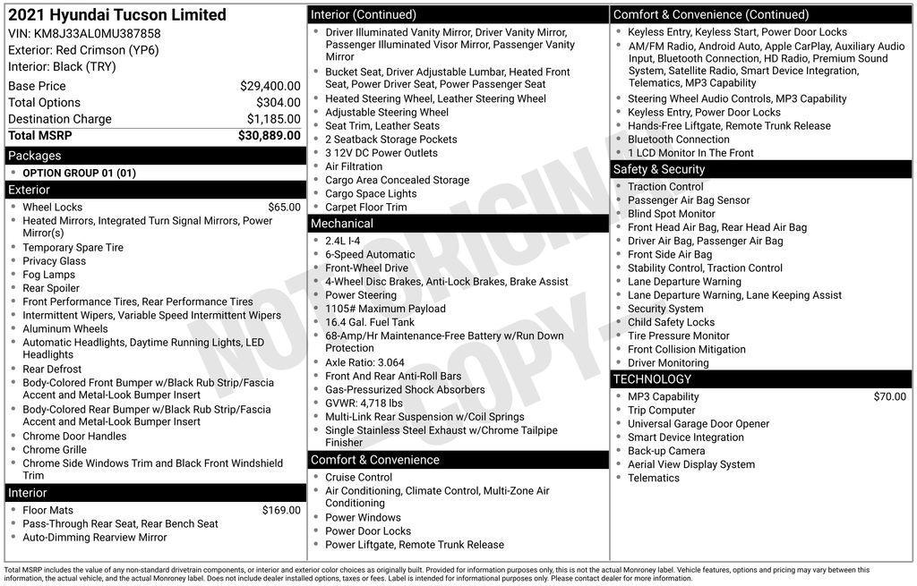 used 2021 Hyundai Tucson car, priced at $18,284