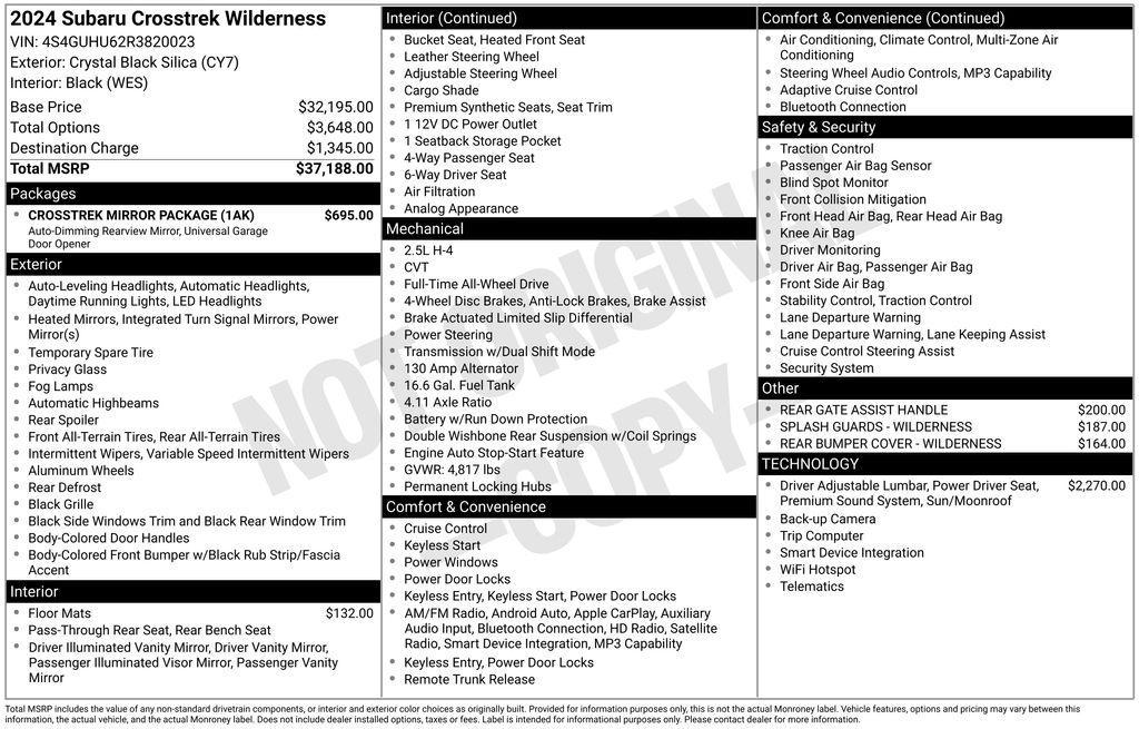 used 2024 Subaru Crosstrek car, priced at $29,466