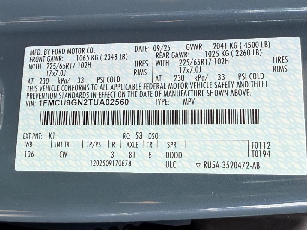 new 2026 Ford Escape car, priced at $31,347