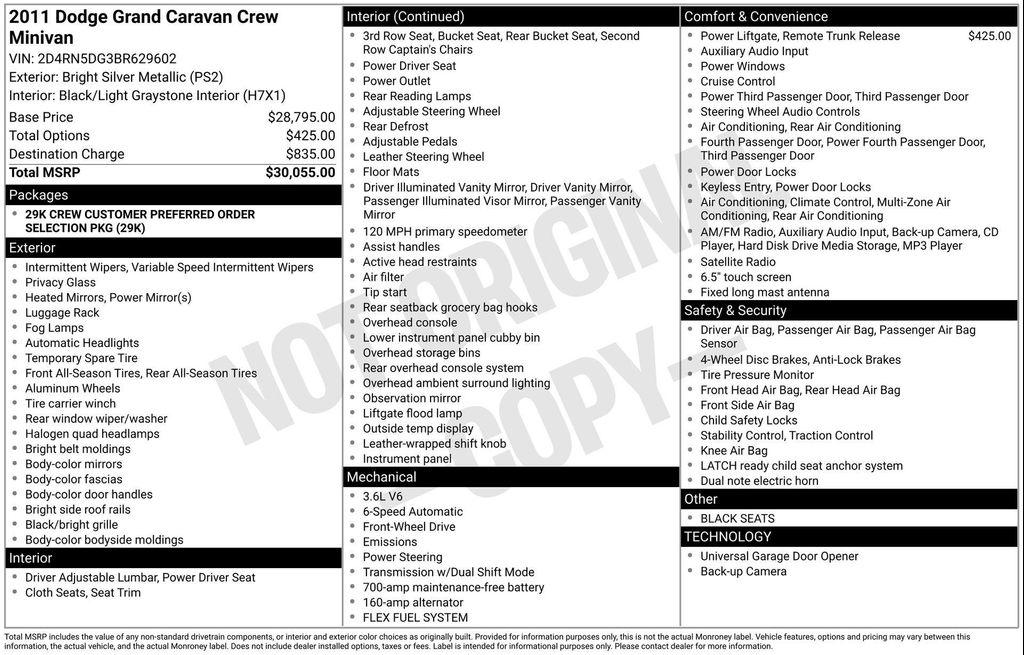 used 2011 Dodge Grand Caravan car, priced at $7,999