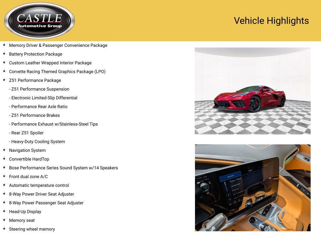 used 2023 Chevrolet Corvette car, priced at $82,410