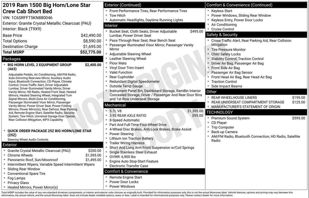 used 2019 Ram 1500 car, priced at $24,499