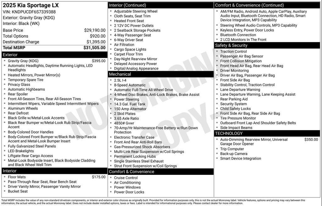 used 2025 Kia Sportage car, priced at $24,771