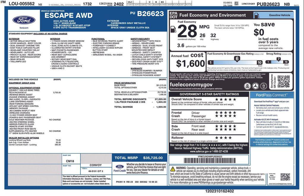 used 2023 Ford Escape car, priced at $20,684