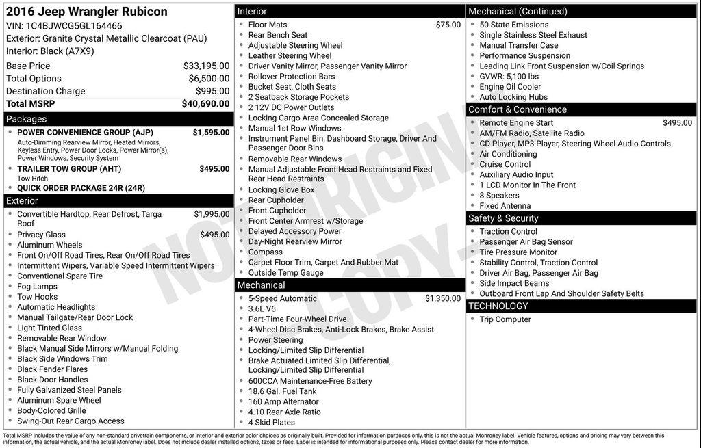 used 2016 Jeep Wrangler car, priced at $18,412