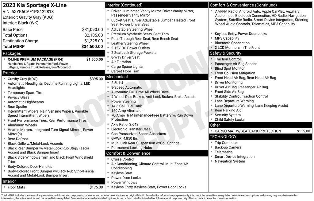 used 2023 Kia Sportage car, priced at $25,612