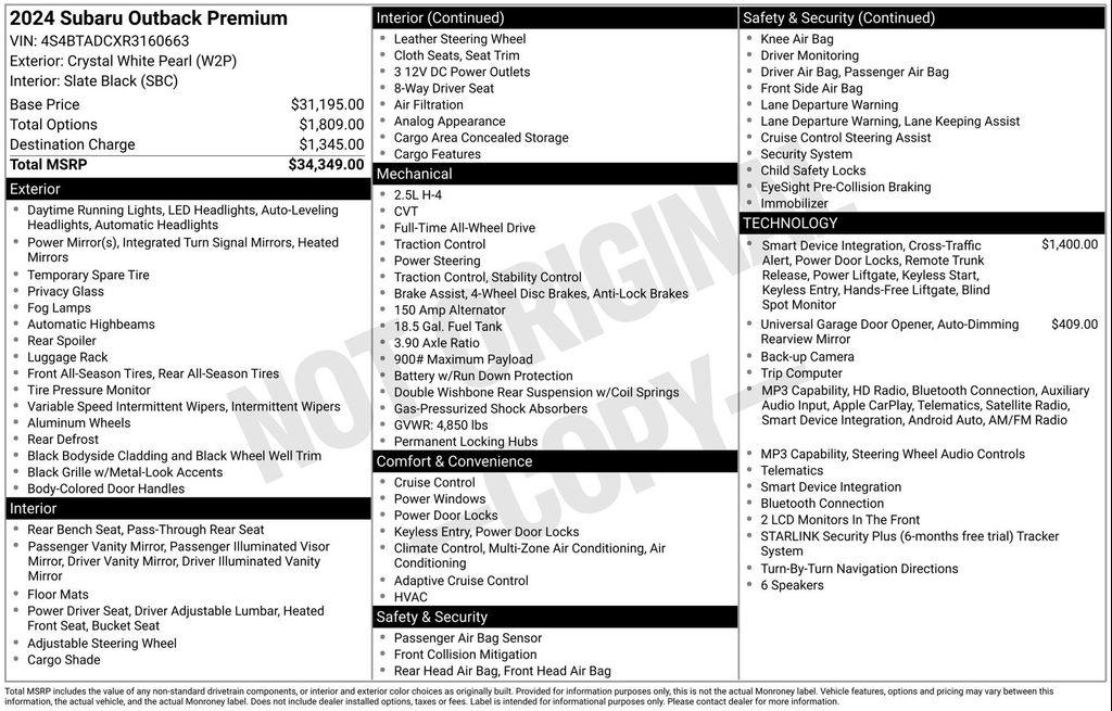 used 2024 Subaru Outback car, priced at $26,845