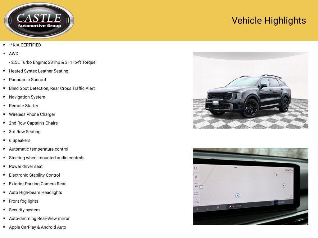 used 2024 Kia Sorento car, priced at $34,650