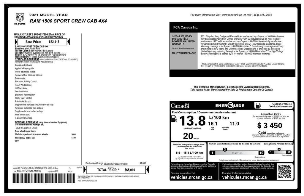 used 2021 Ram 1500 car, priced at $30,990