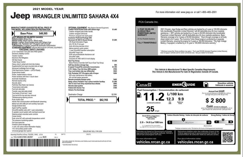 used 2021 Jeep Wrangler Unlimited car, priced at $30,980