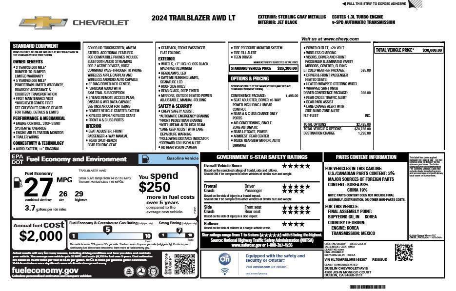 used 2024 Chevrolet TrailBlazer car, priced at $20,420