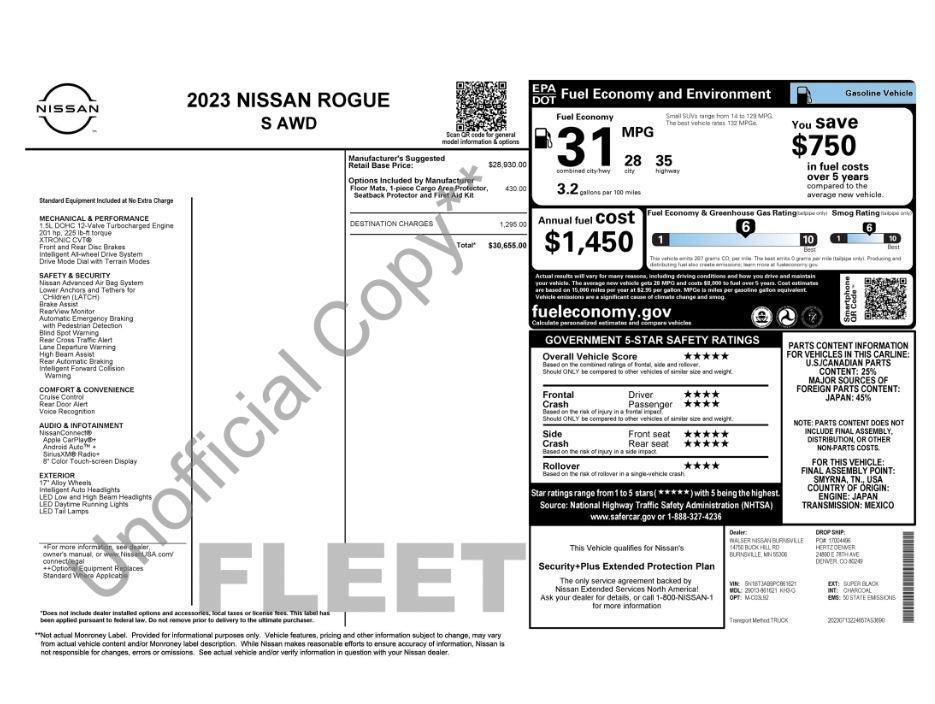 used 2023 Nissan Rogue car, priced at $18,550
