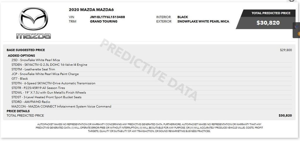 used 2020 Mazda Mazda6 car, priced at $15,100