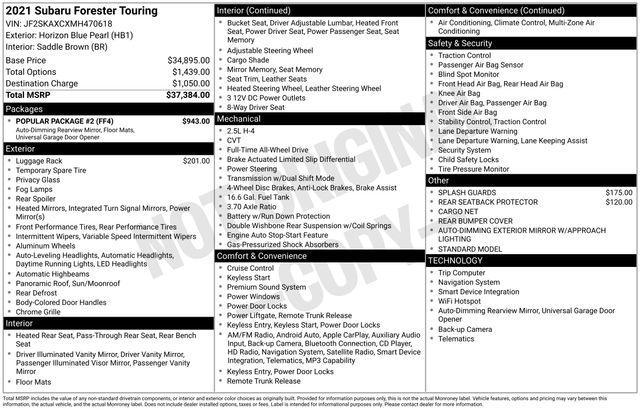 used 2021 Subaru Forester car, priced at $23,407