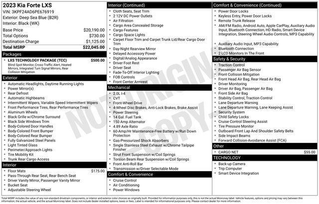 used 2023 Kia Forte car, priced at $19,966