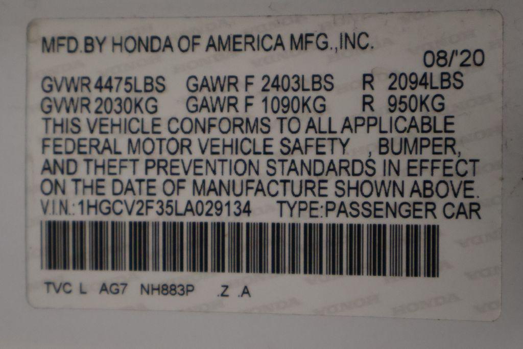 used 2020 Honda Accord car, priced at $19,885