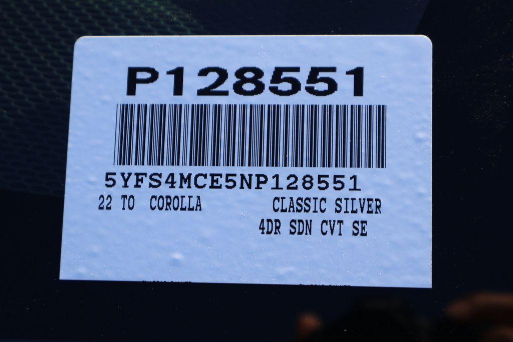 2022 Classic Silver Metallic Toyota Corolla