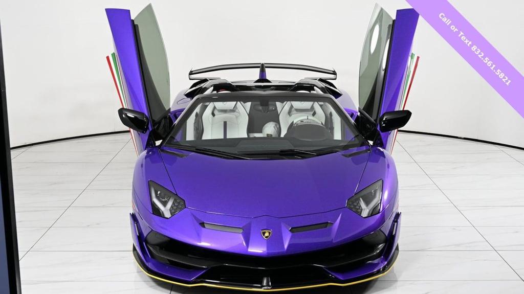 Purple 2021 Lamborghini Aventador SVJ Roadster