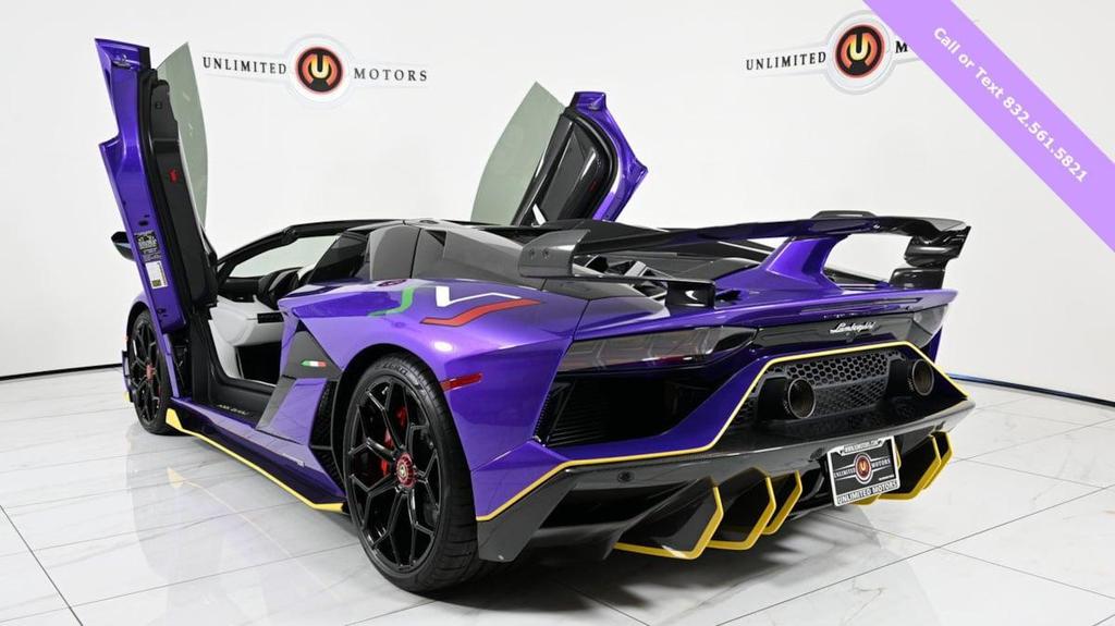 Purple 2021 Lamborghini Aventador SVJ Roadster