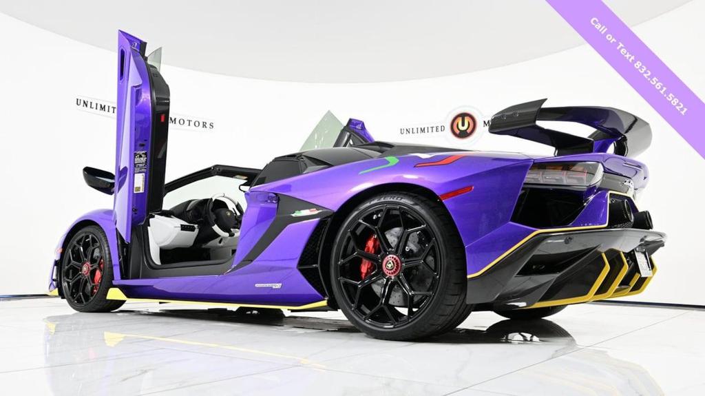 Purple 2021 Lamborghini Aventador SVJ Roadster