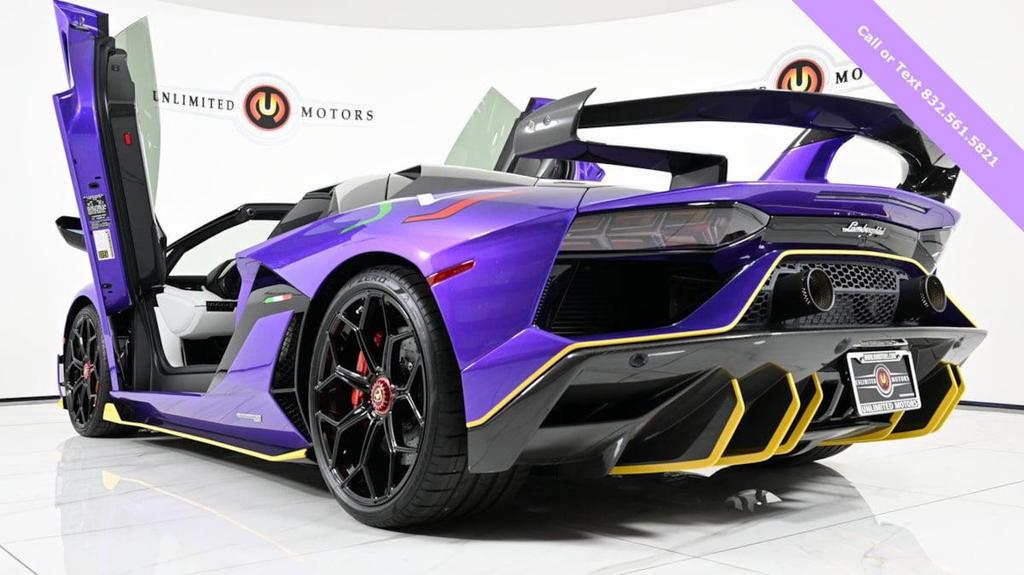 Purple 2021 Lamborghini Aventador SVJ Roadster
