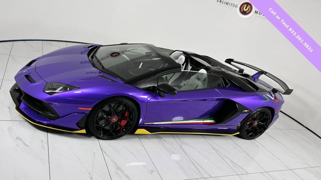 Purple 2021 Lamborghini Aventador SVJ Roadster