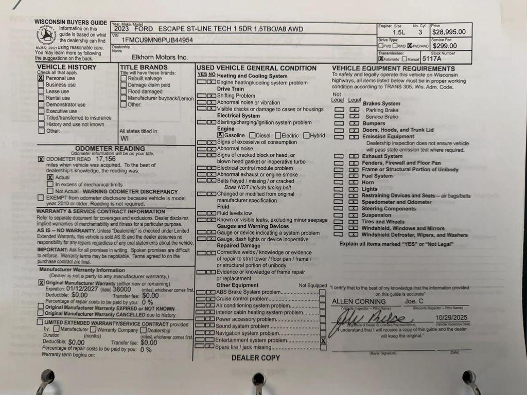 used 2023 Ford Escape car, priced at $26,995