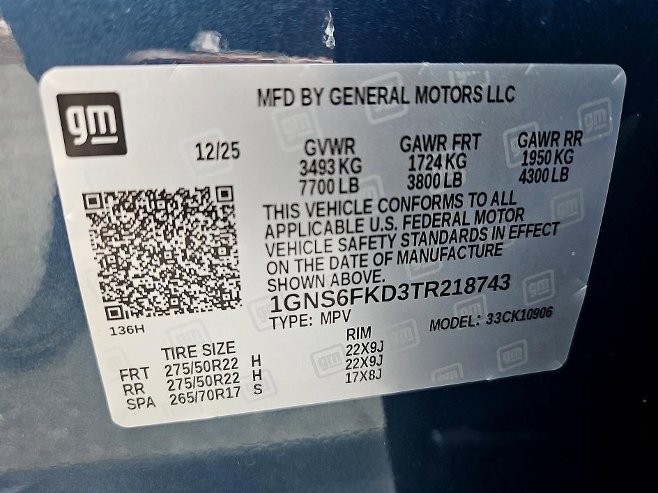 new 2026 Chevrolet Suburban car, priced at $83,534