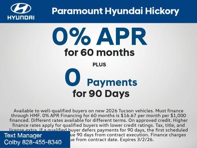 new 2026 Hyundai Tucson car, priced at $32,349