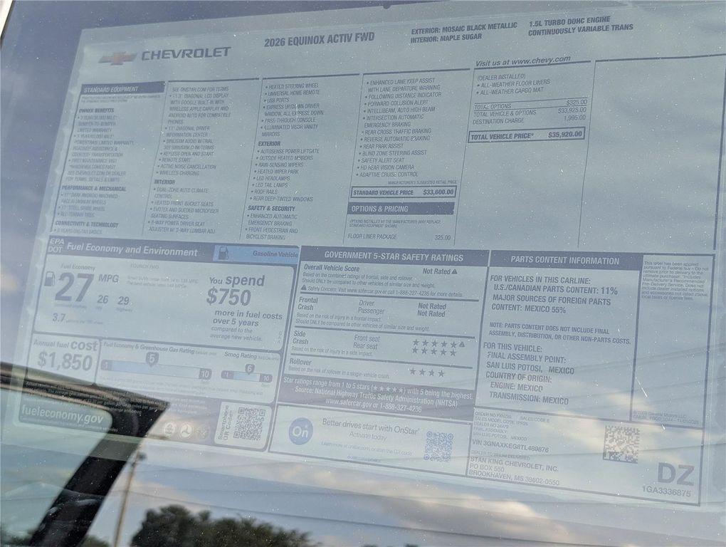 new 2026 Chevrolet Equinox car, priced at $35,949