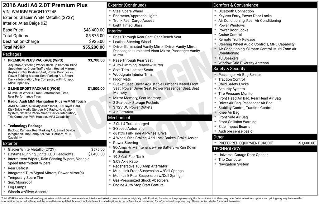 used 2016 Audi A6 car, priced at $10,273