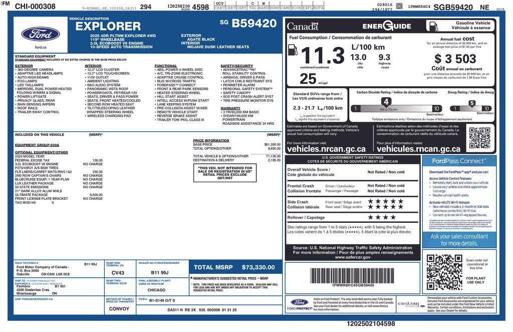 used 2025 Ford Explorer car, priced at $47,769