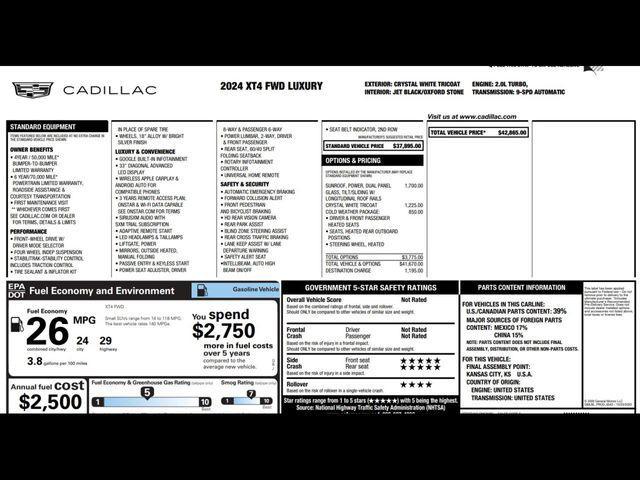 used 2024 Cadillac XT4 car, priced at $28,995