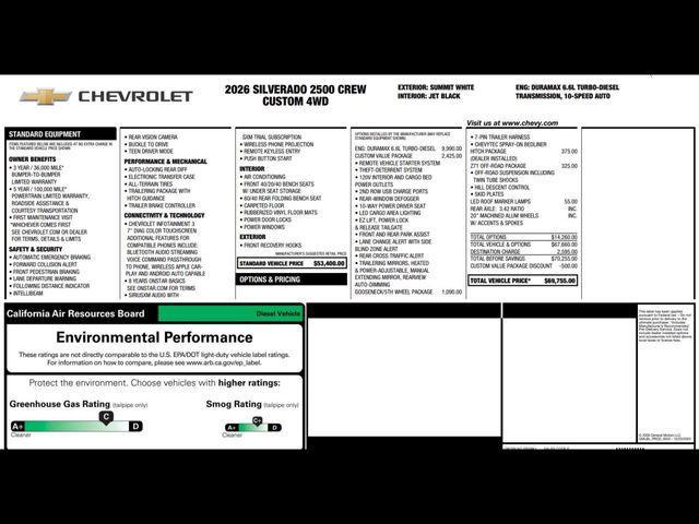 new 2026 Chevrolet Silverado 2500 car, priced at $61,779