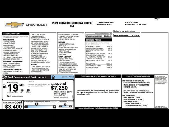 used 2024 Chevrolet Corvette car, priced at $60,985