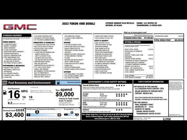 used 2023 GMC Yukon car, priced at $62,495