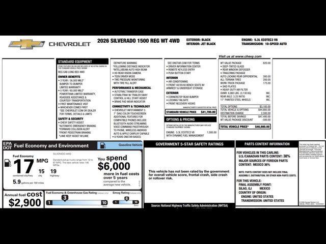 new 2026 Chevrolet Silverado 1500 car, priced at $37,532