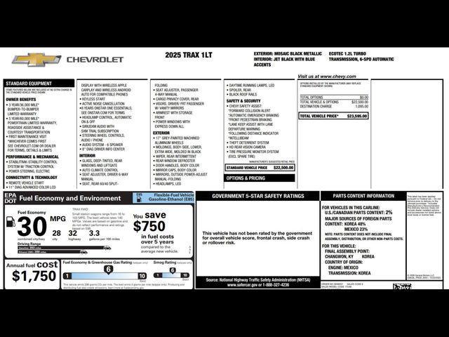 used 2025 Chevrolet Trax car, priced at $21,985