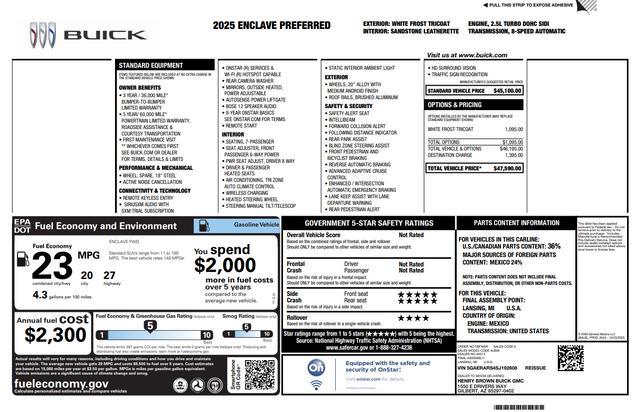 used 2025 Buick Enclave car, priced at $35,980