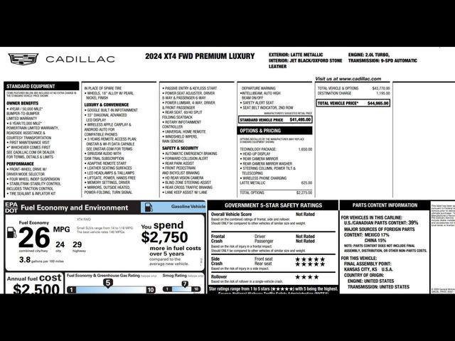 used 2024 Cadillac XT4 car, priced at $31,490