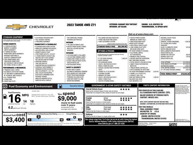 used 2023 Chevrolet Tahoe car, priced at $54,995