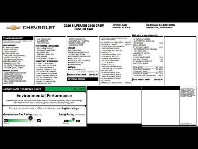 new 2026 Chevrolet Silverado 2500 car, priced at $61,779