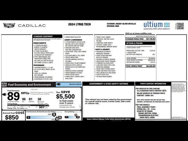 used 2024 Cadillac LYRIQ car, priced at $31,490