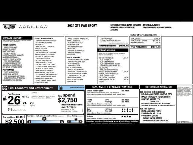 used 2024 Cadillac XT4 car, priced at $31,490