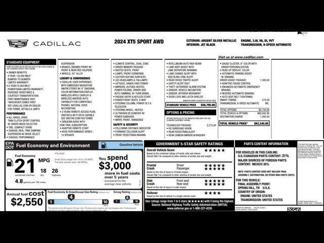 used 2024 Cadillac XT5 car, priced at $36,995