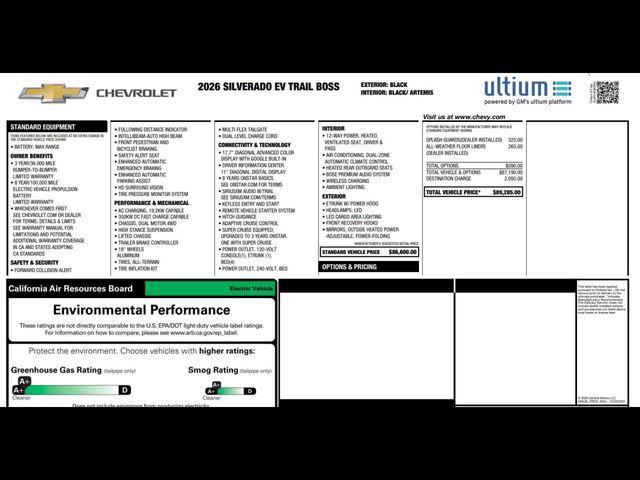 new 2026 Chevrolet Silverado EV car, priced at $80,356
