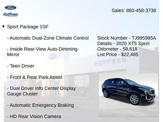 used 2020 Cadillac XT5 car, priced at $22,485