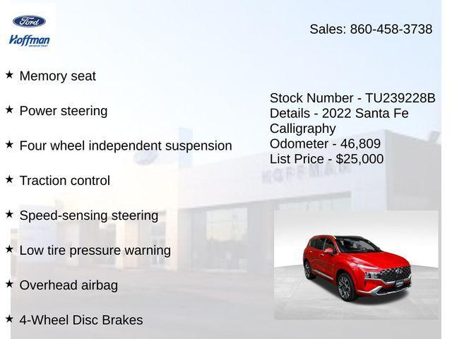 used 2022 Hyundai Santa Fe car, priced at $25,000