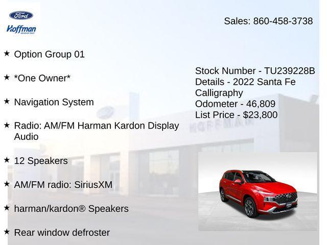 used 2022 Hyundai Santa Fe car, priced at $23,800