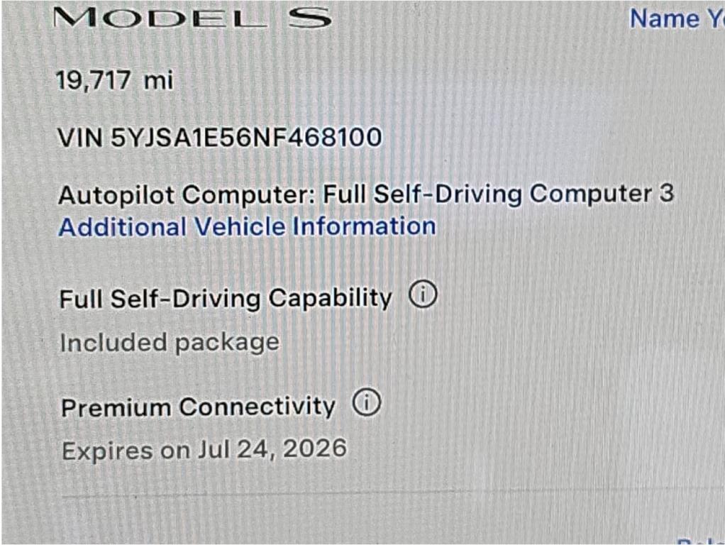 used 2022 Tesla Model S car, priced at $49,995